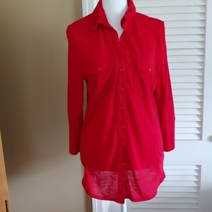 Verve Ami Red Button Down Blouse